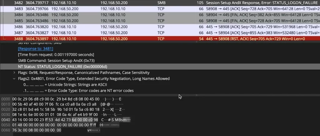 Wireshark - SMB Session Setup