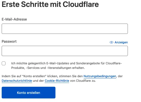 Schritte mit Cloudflare