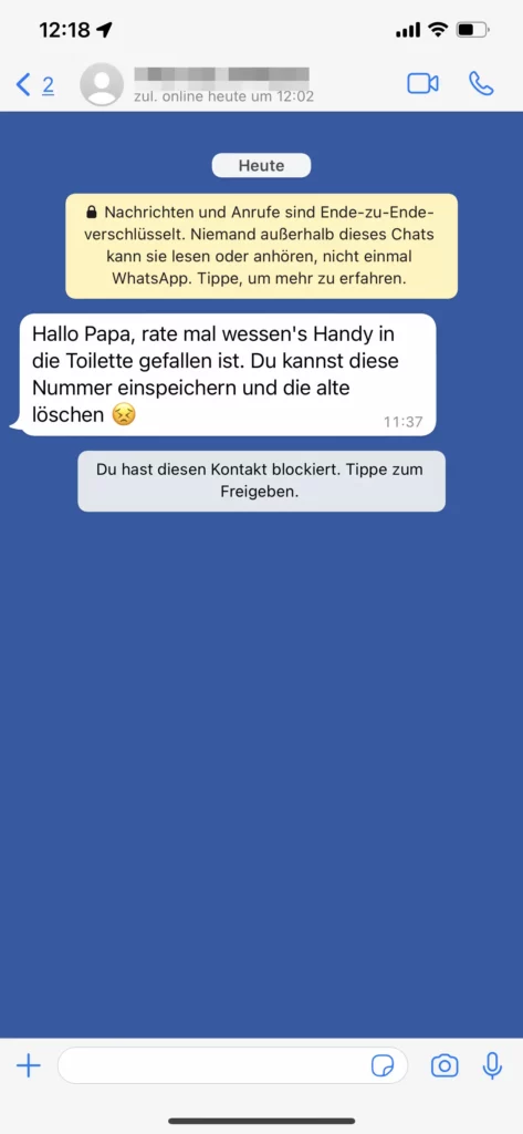 Der Enkeltrick WhatsApp Betrug