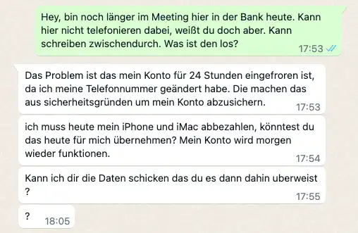 Der Enkeltrick WhatsApp Betrug