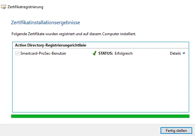 Erfolgreiche Zertifizierung des Zertifikates
