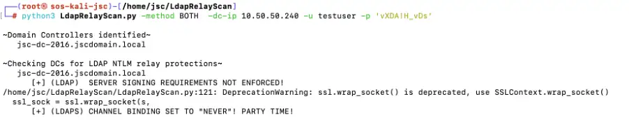 LDAP Signing und Channelbinding deaktivert