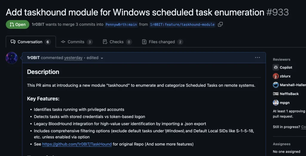 NetExec Pull Request: TaskHound