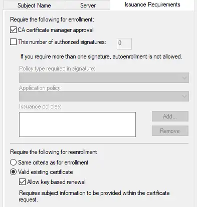 certificate enrollment-certificate key based renewal