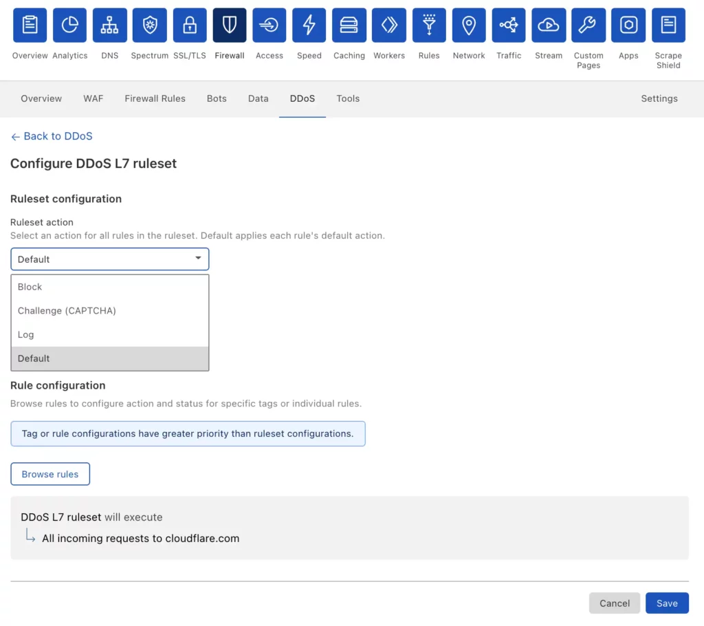 Configure DDoS L7