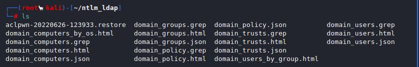 Results of the query